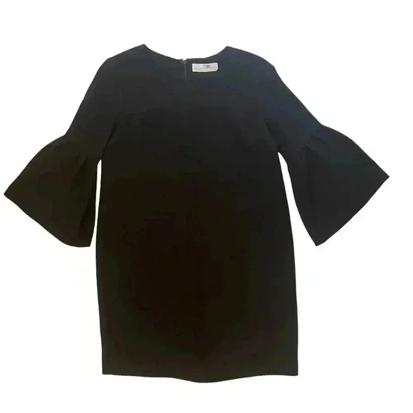 Amanda Uprichard Angela Bell Sleeve Shift Dress - Black - Size M - Picture 1 of 5